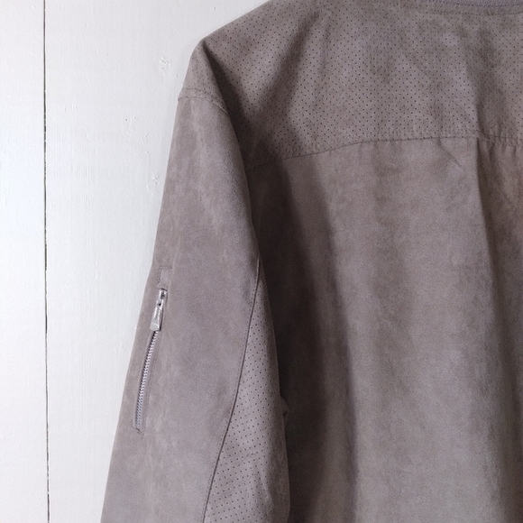 Faux Suede Bomber Jacket - Picture 5 of 11